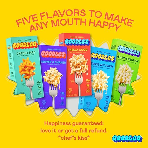 Miniatura 6 de Goodles Shella Good Mac & Cheese - Paquete de 4, 6 onzas, 0.49 oz de proteína, 0.25 onzas de fibra con prebióticos, 21 nutrientes a base de plantas