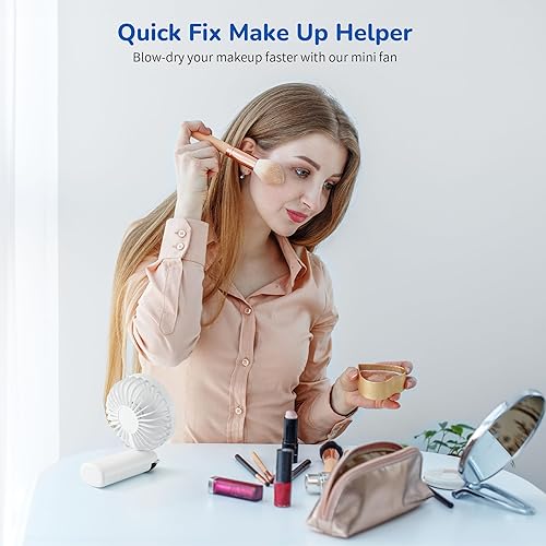 Miniatura 6 de Miniventilador portátil de mano, ventilador personal recargable por USB, ventilador de mesa de enfriamiento 5 en 1, 4000 mAh, 90 ajustable, 6