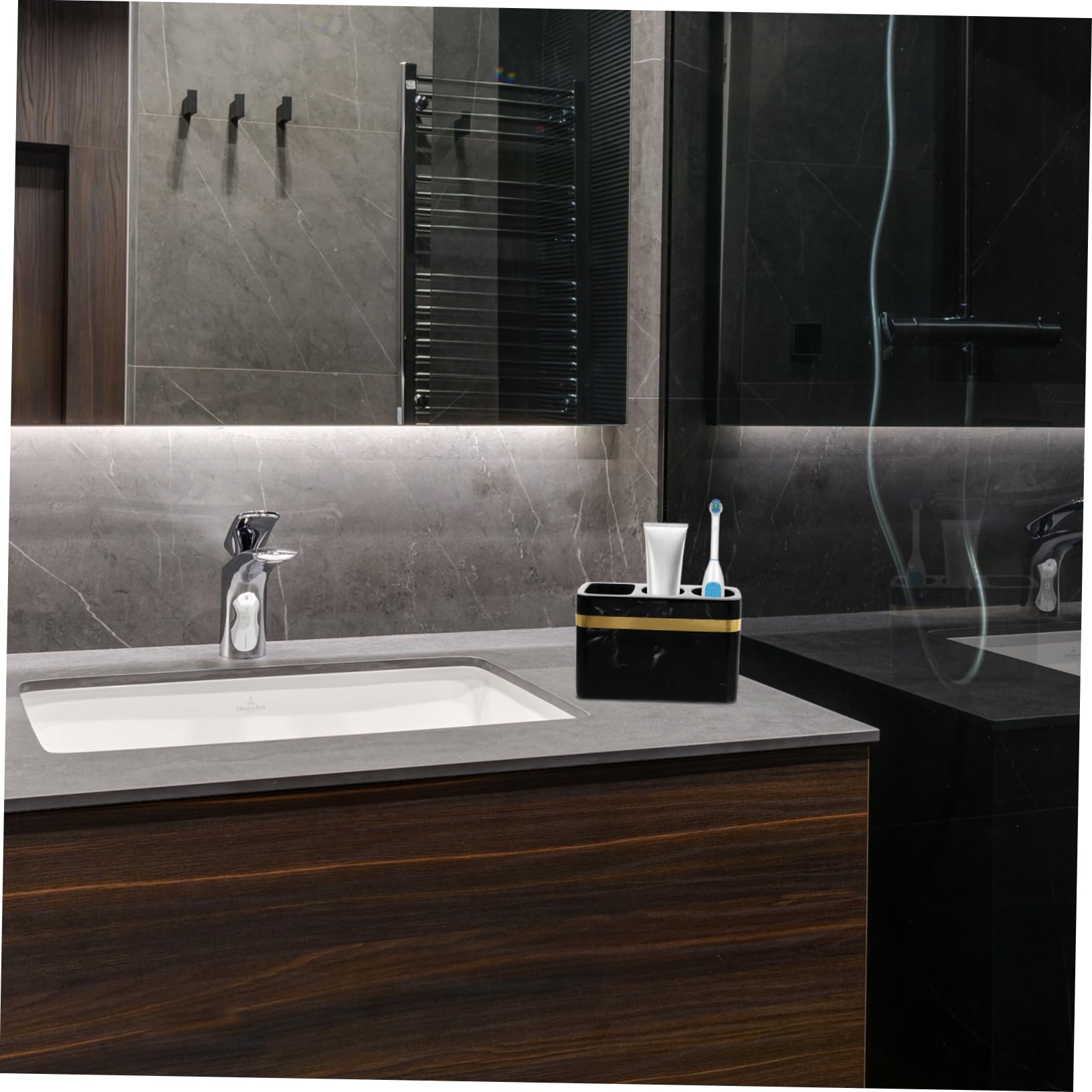 Zerodeko 1Pezzi Rastrelliera Per Spazzolini Da Denti e Dentifricio Portaoggetti Da Bagno Con Design Per Organizzazione Tua Lavabo
