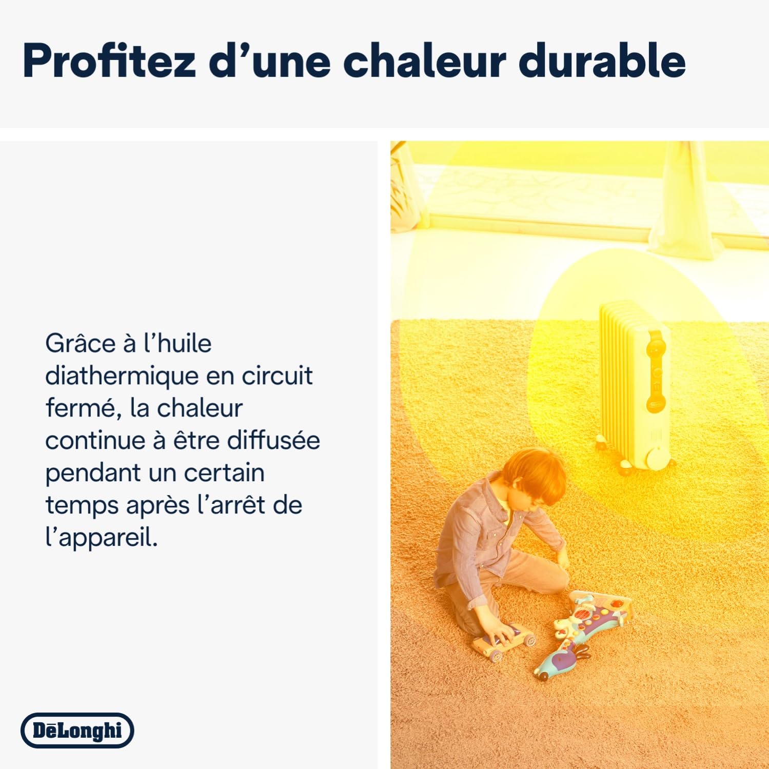 De'Longhi Radia S - Radiateur à Huile pour Pièces jusqu'à 60m³, Chauffage Électrique avec Thermostat de Sécurité, 9 Éléments, Chauffage Personnalisé avec Antigel, Portable, 2000W, Blanc (TRRS0920)