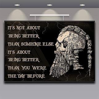 Viking Skull Meaningful Quote Gift Metal Poster Retro Wall Decor Man Cave Home Pub Metal Tin Sign 12x16 Inch