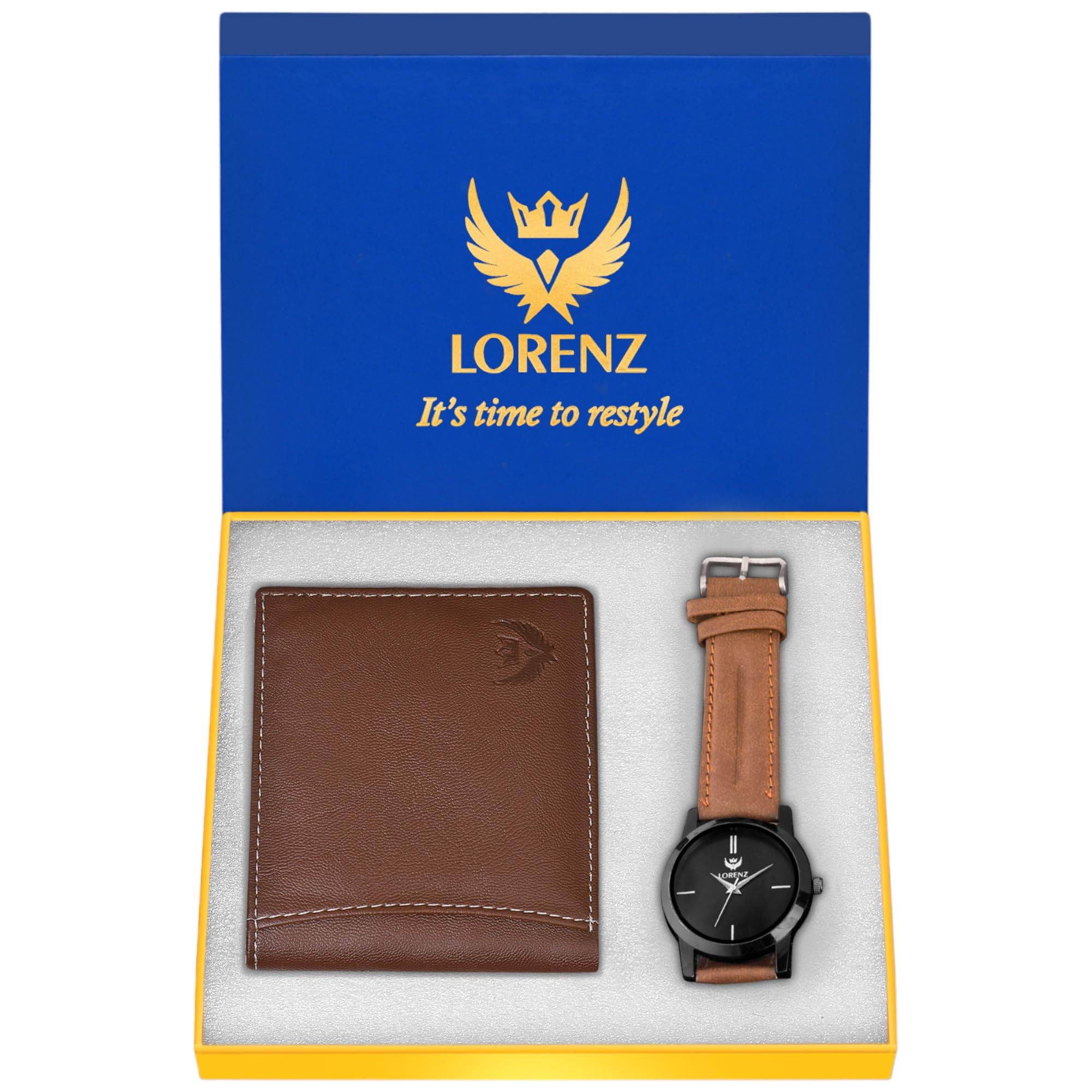 LORENZ Black Dial Watch & Brown Wallet Combo for Men and Boys | CM-1013WL-92 (B0CNKN3WT9) Amazon Price History, Amazon Price Tracker