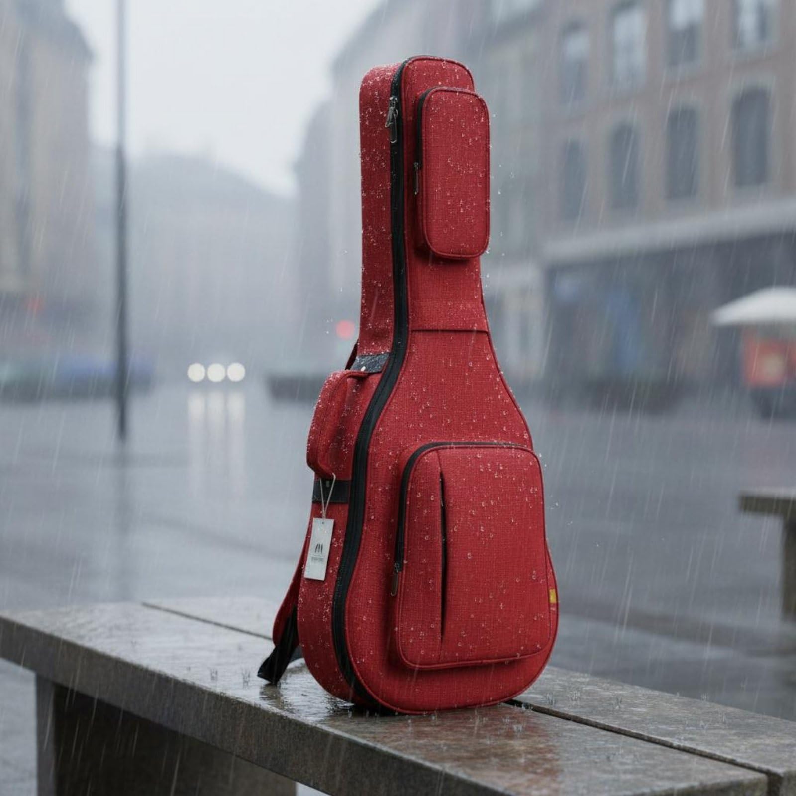 Custodia Chitarra Classica Borsa Chitarra Zaino Chitarra Astuccio Strumento Impermeabile Struttura Imbottita Antiurto in Oxford E Velluto con Maniglia, Array, Nero Elegante