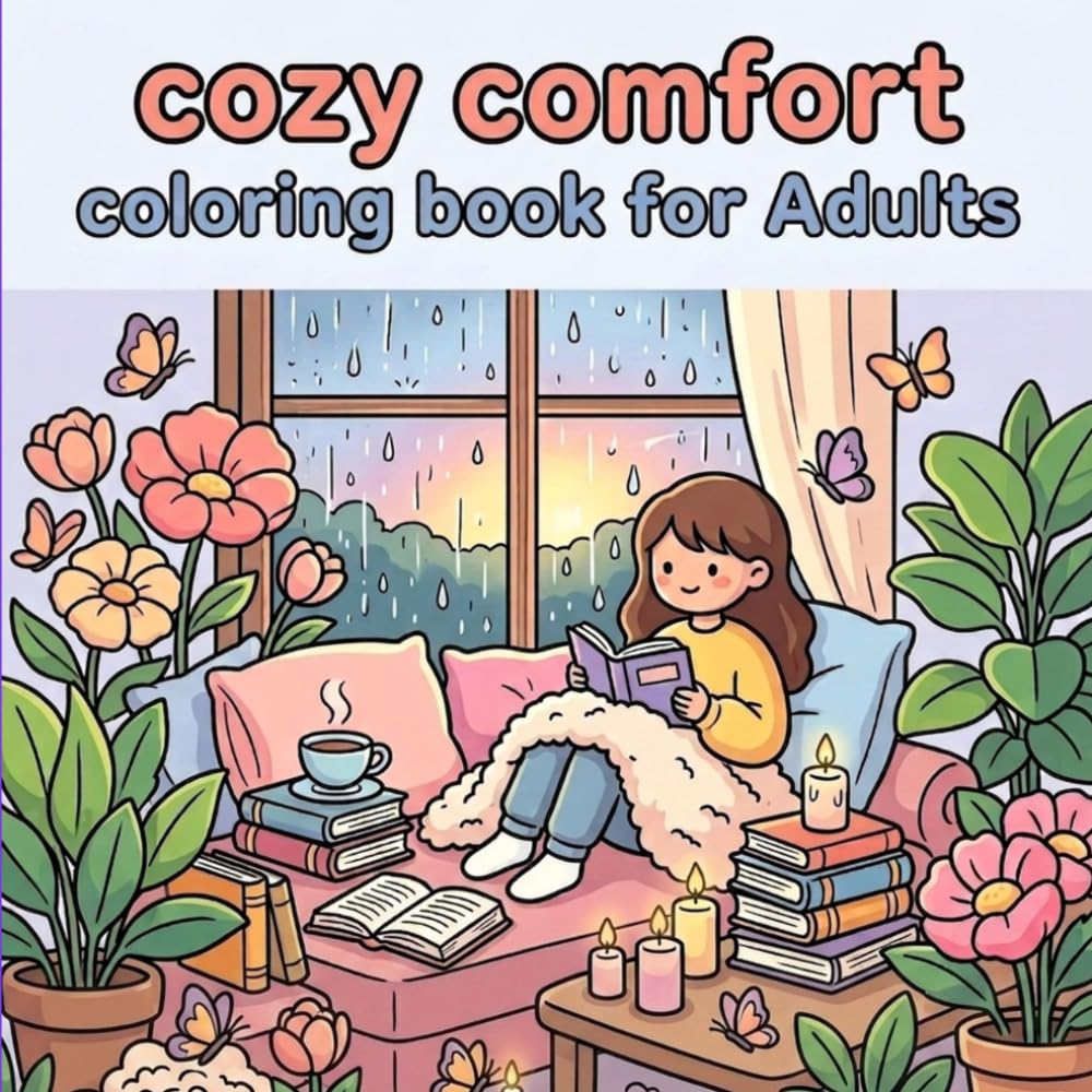Cozy Comfort Coloring Book for Adults: Bold and Easy Stress Relief Designs for Relaxation, Calm, and Mindful Unwinding