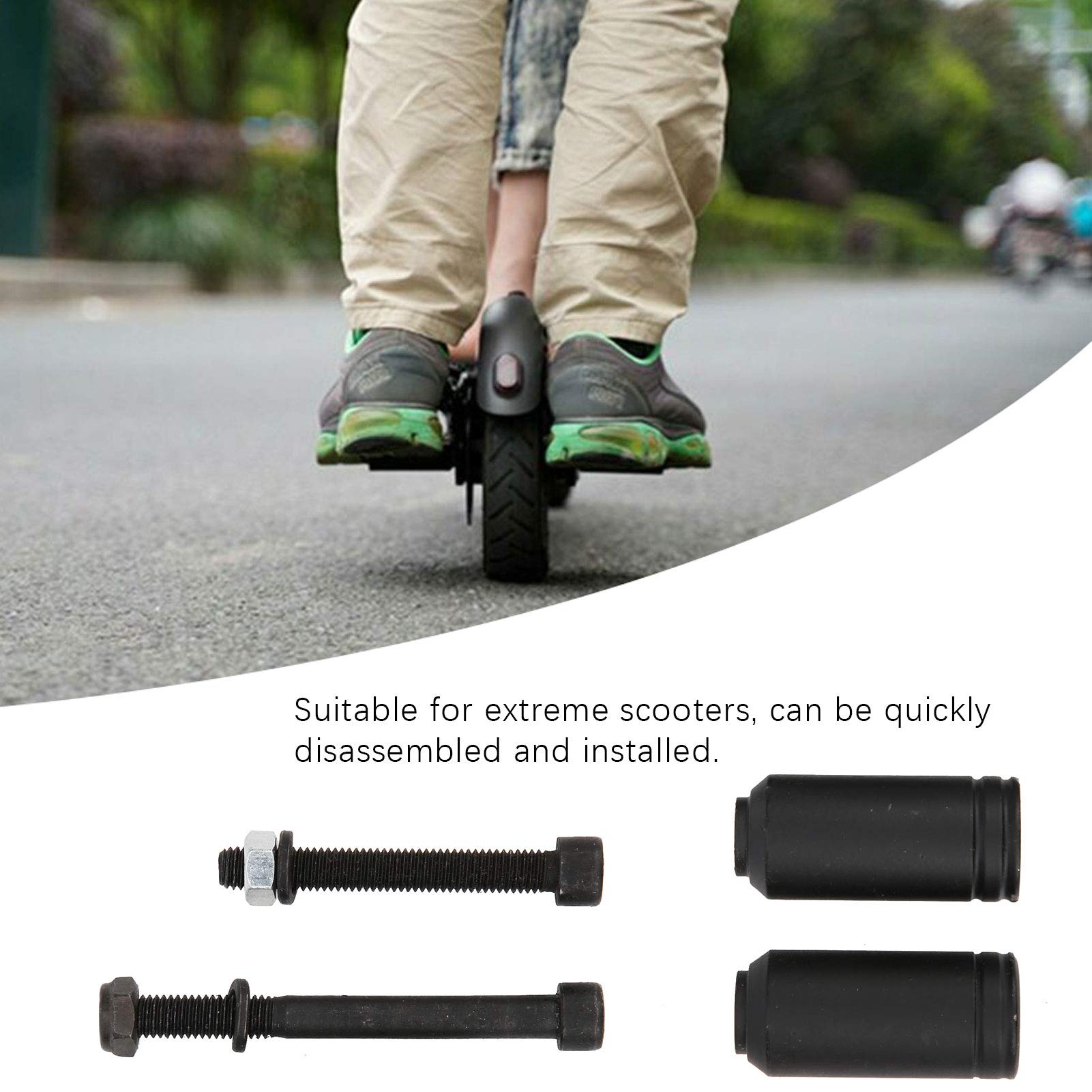 AMONIDA Pedale Scooter, 2x0,9 Pollici Acciaio al Cromo Molibdeno Pedale Monopattino Acrobatico Pedale per Scooter Acrobatico Nero per Scooter Estremi
