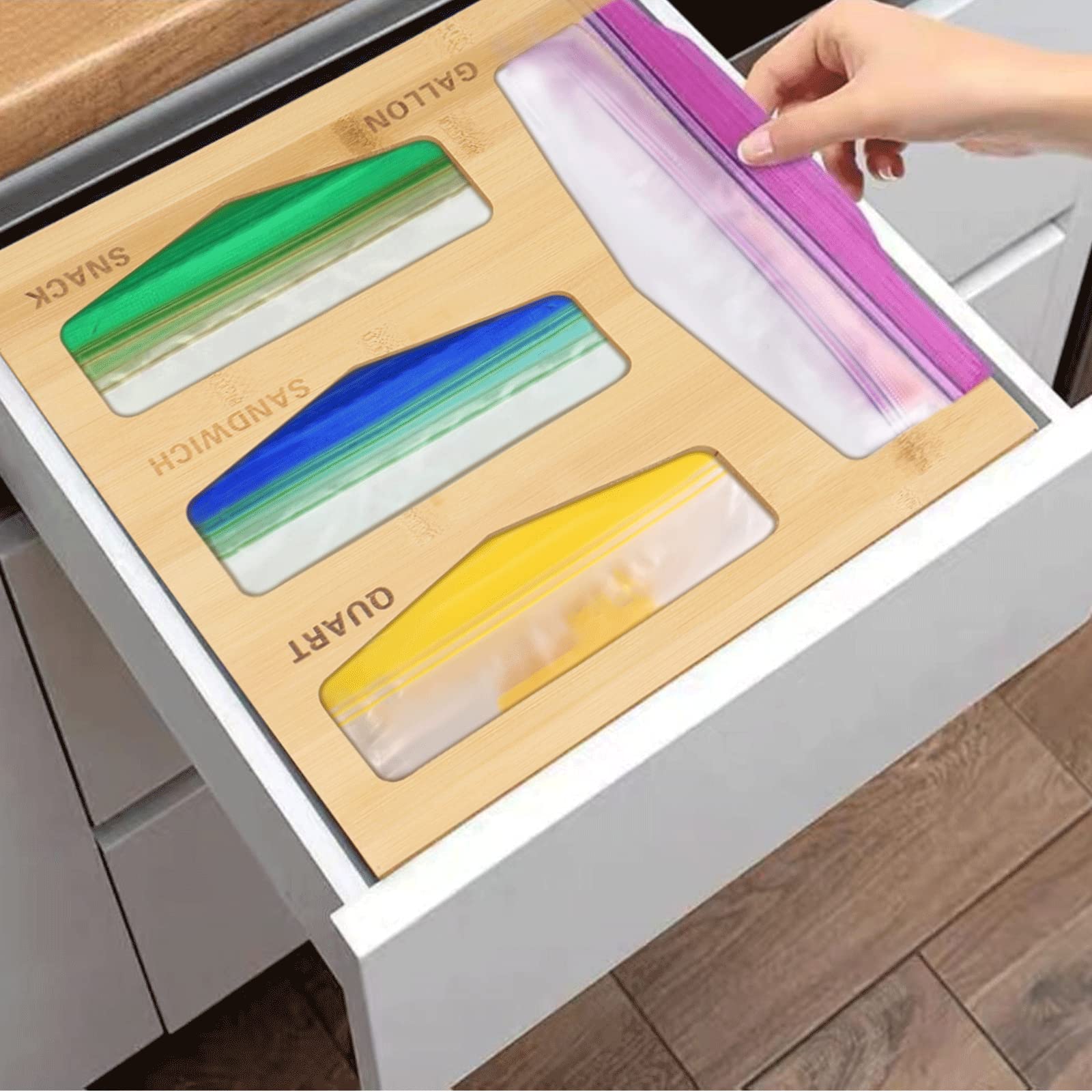 CRILSTYLEO Distributeur De Sacs Poubelles Mural - Organisateur Porte-Sachet Alimentaire Pour Cuisine, Économise L'Espace