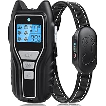 Dog Training Collar with Remote, Waterproof IPX7 E Collar for Dogs, Beep and Vibration Modes, Safe and Humane Training, 2000FT Range, Rechargeable, Fits Small Medium Large Dogs 15120 lbs Silver