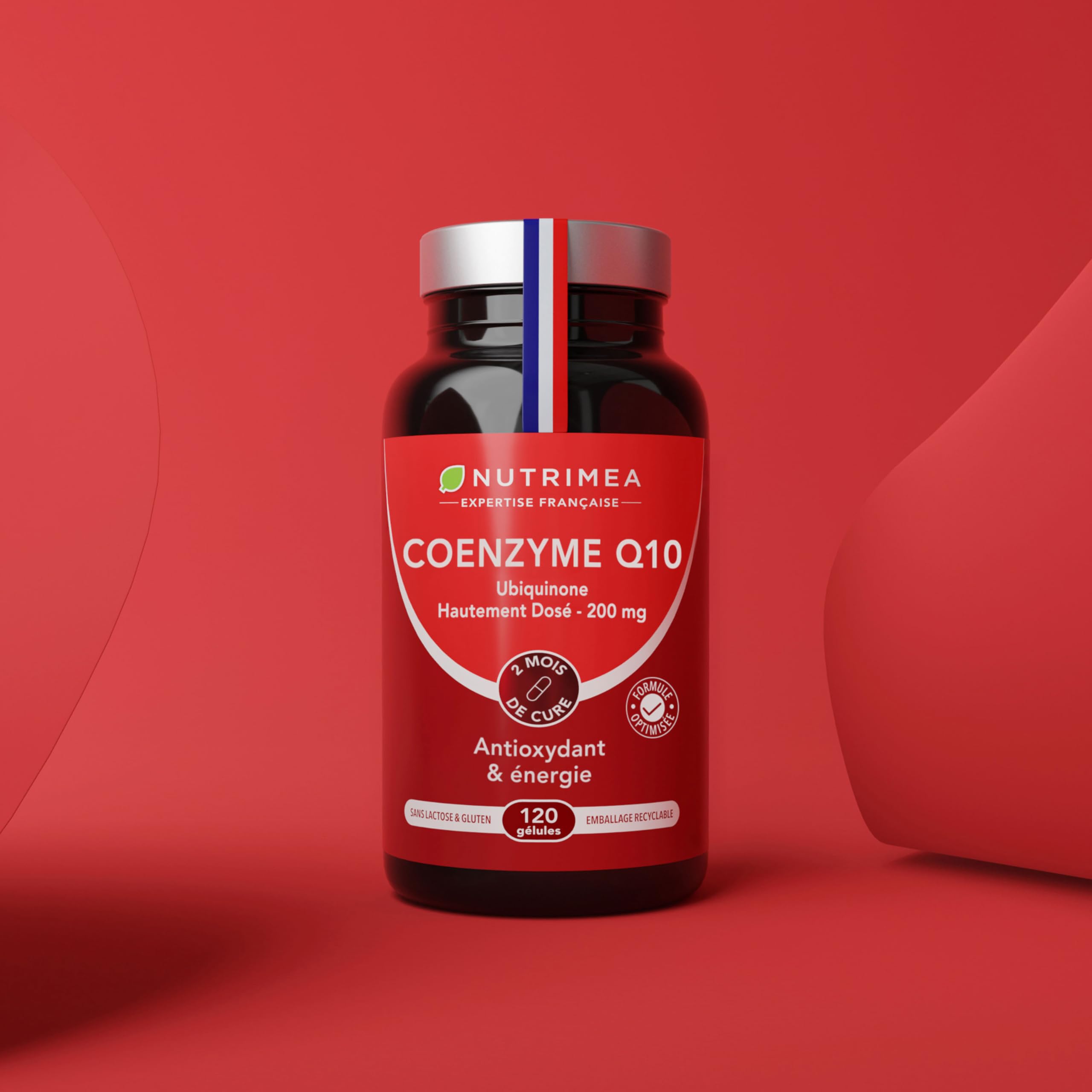 COENZYME Q10 - Précurseur de l'Ubiquinol - Puissant Antioxydant Naturel - Protecteur Anti-Age - Énergie Cellulaire - Absorption Maximale - 120 Gélules Vegan - Nutrimea - Fabriqué en France