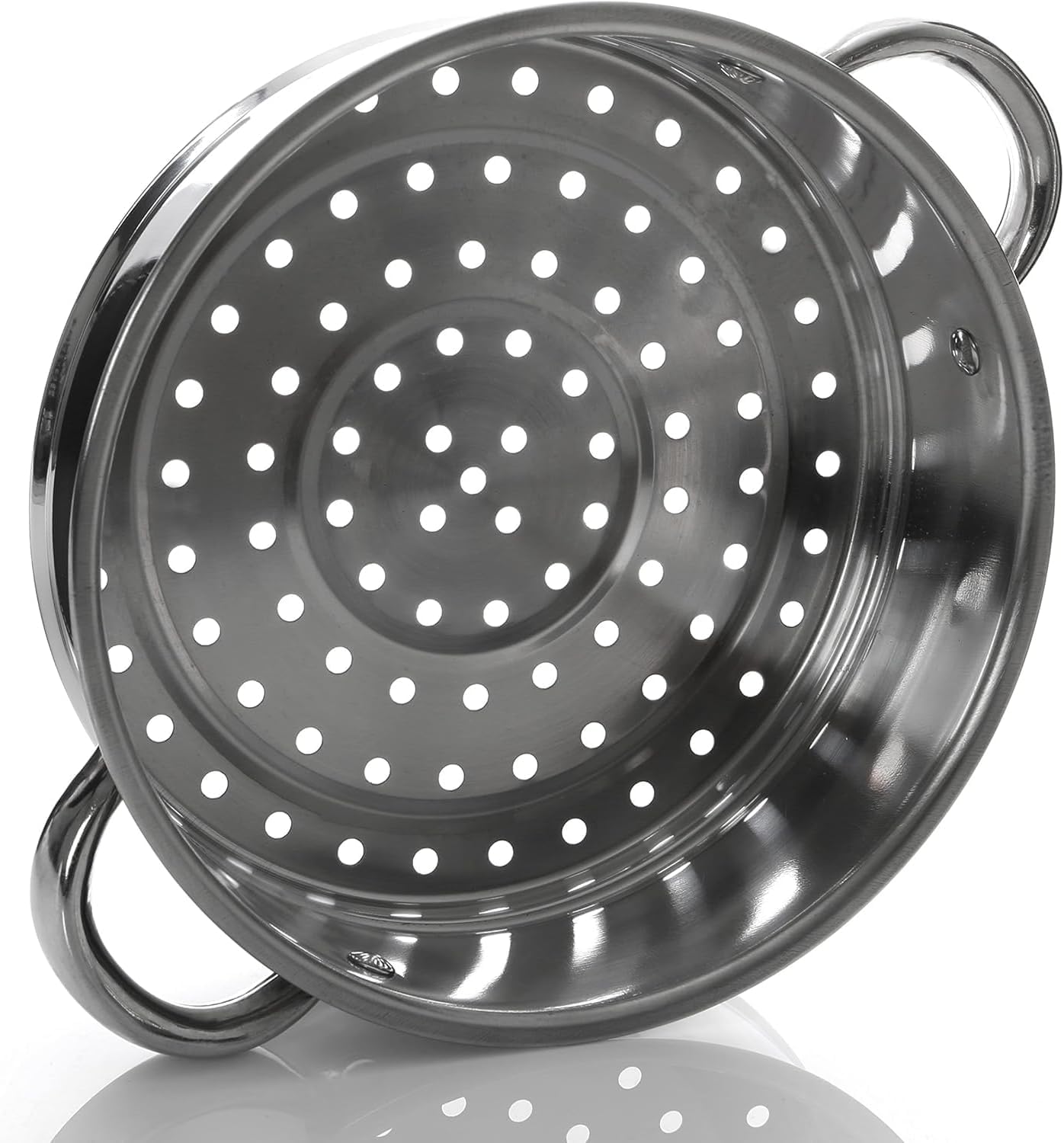 Royal Swiss Edelstahl Dampfgarer Ø28 cm, 8L, Dampftopf Induktion mit 2 Dämpfeinsätzen, Glasdeckel mit Dampfauslass, Gemüsedämpfer für Gas Elektro Ceran Halogen, Spülmaschinengeeignet