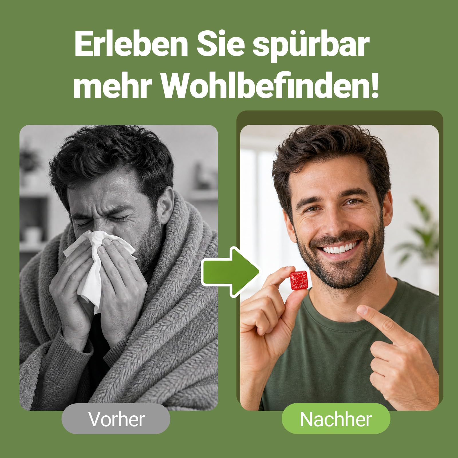 Oregano Öl Fruchtgummis mit Carvacro, Hochdosiert Oregano Öl, mit Schwarzkümmelöl, Knoblauch & Zink – 0% Zucker, scharfer & intensiver Kräutergeschmack, Unterstützt Immunsystem – 60 Stück