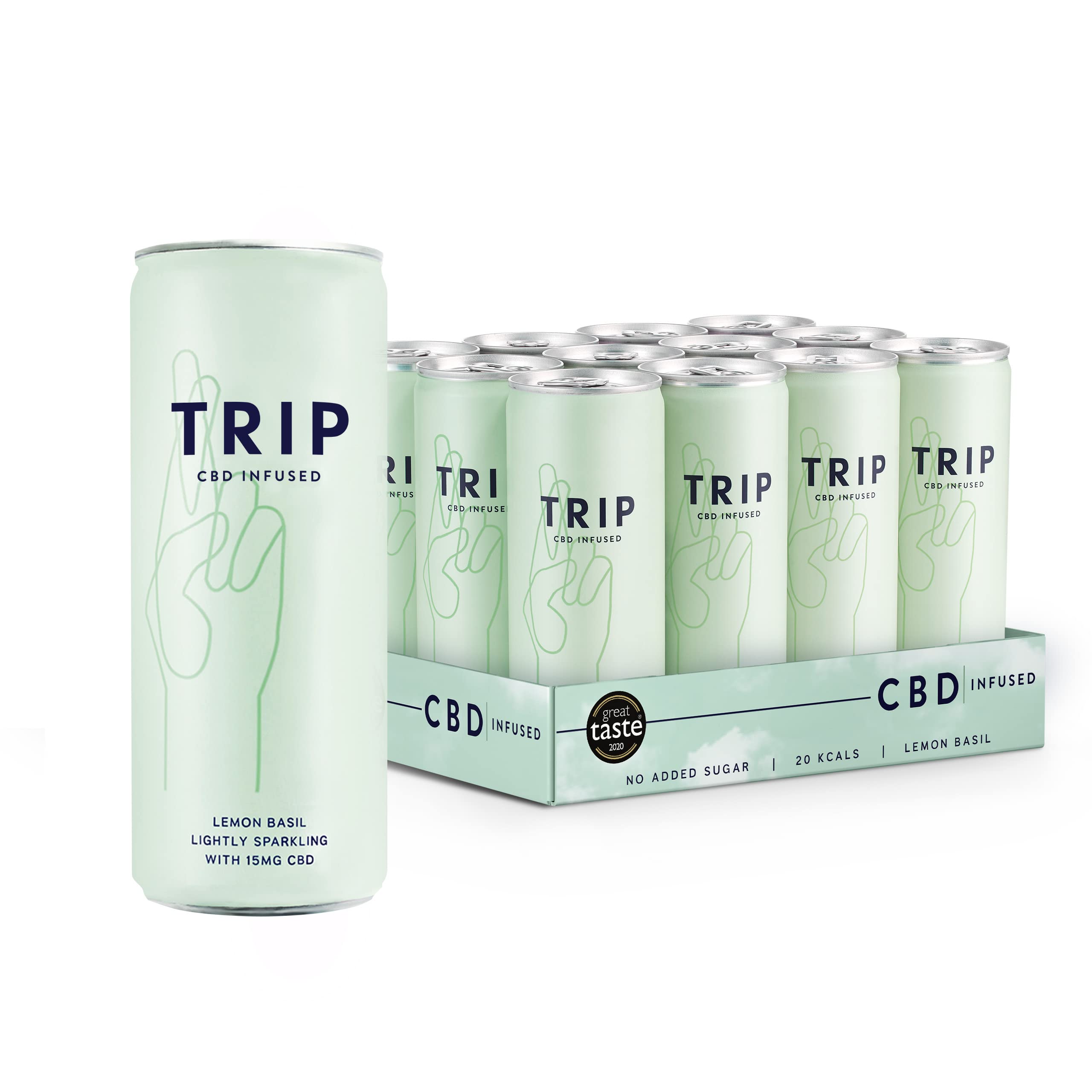 Buy TRIP CBD Infused Sparkling Water Fizzy Drink Lemon Basil (Pack of