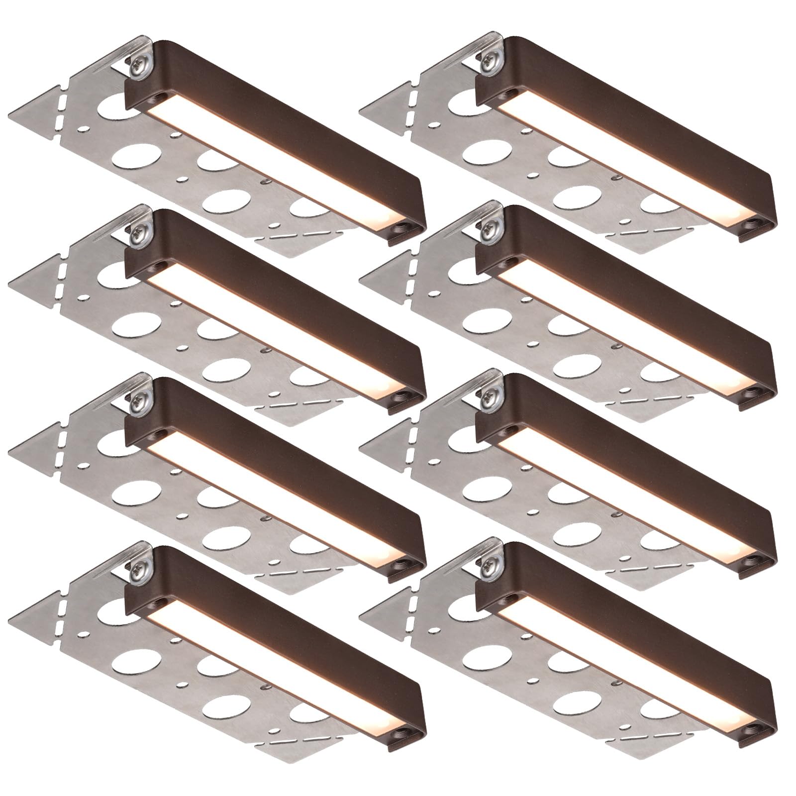 LEONLITE 8-Pack 7 Inch LED Hardscape Lighting, Update Retaining Wall Lights, LED Landscape Lighting, 12-24V AC/DC Paver Light Low Voltage, 3W/4W/5W Dimmable Outdoor Step Lights, 2700K Soft White, ETL