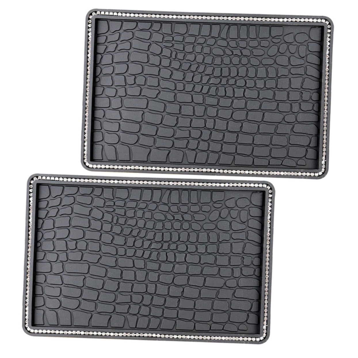 VINTORKY 2pcs Car Mat Rhinestone Accessories Bling Car Accessories Dashboard Accessories Anti-slip Pad Auto Dashboard Pad Dashboard Mat Car Accessories Bling Car Non Slip Pad for Dashboard