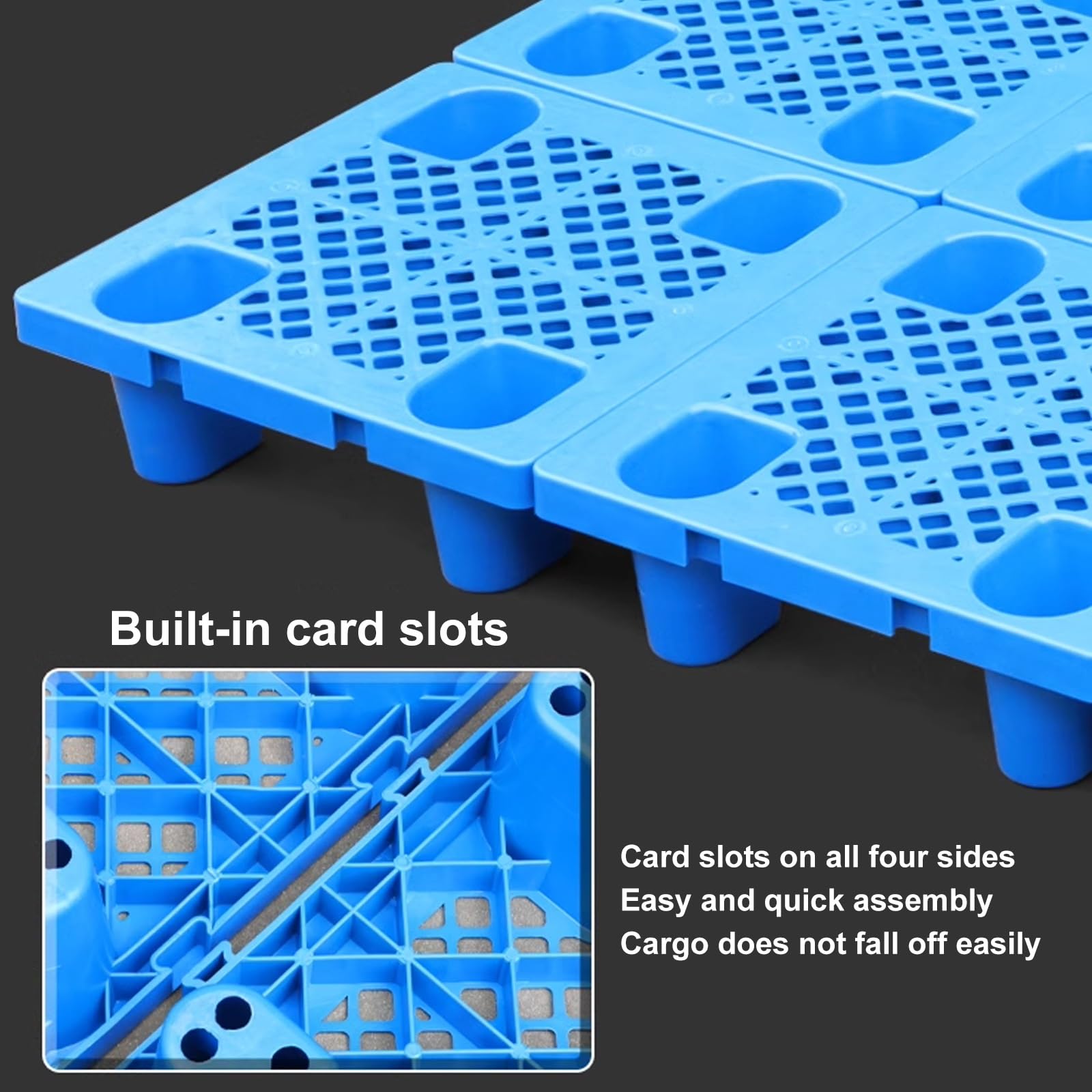 Pallet in Plastica Impilabili, Pallet Leggero con Griglia Traspirante Bancale Plastica per Cucina, Supermercato, Ristorante, Magazzino, Cantina(50x35cm/20x14inch)