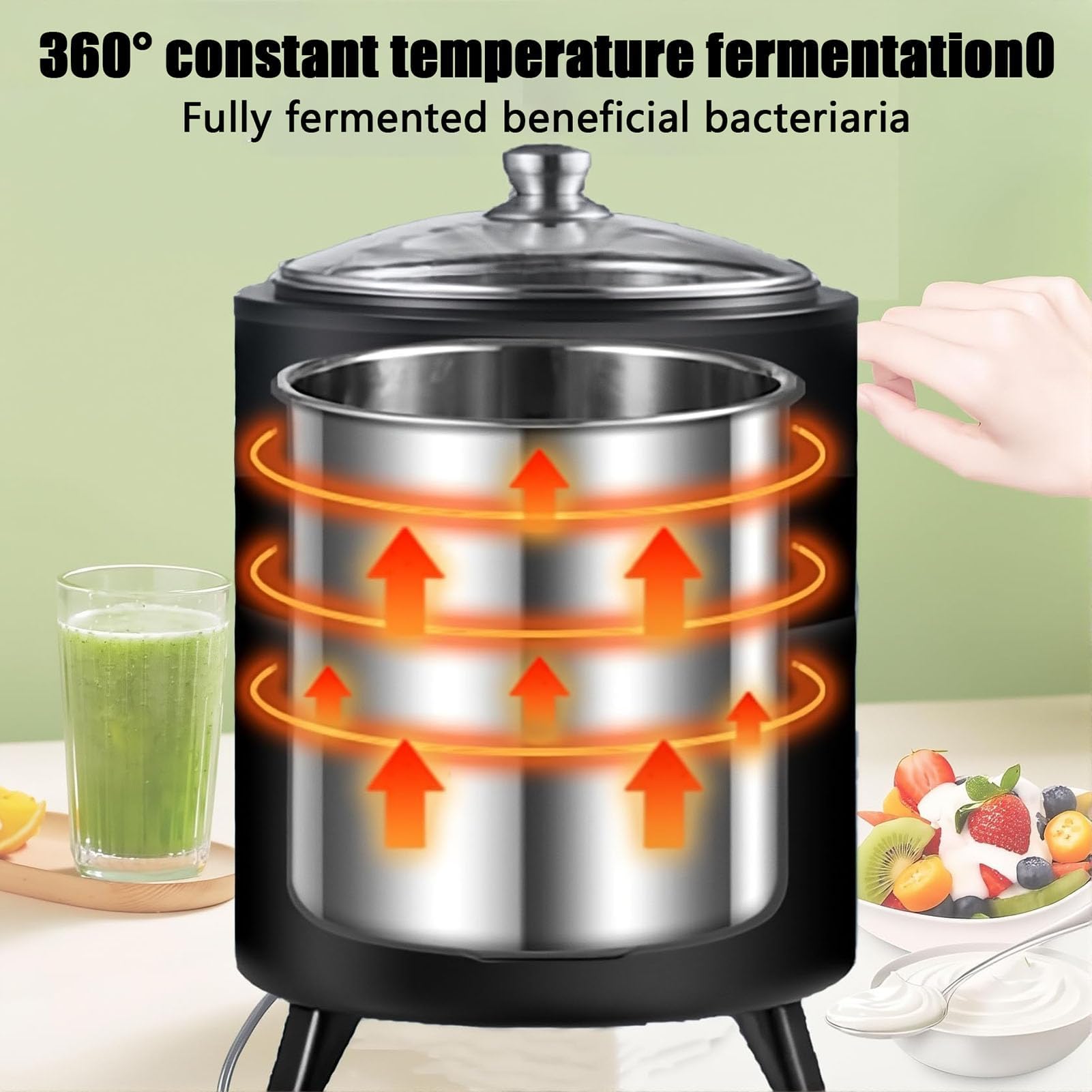 Yogurtera Comercial 8l/12l, Máquina De Fermentación De Acero Inoxidable