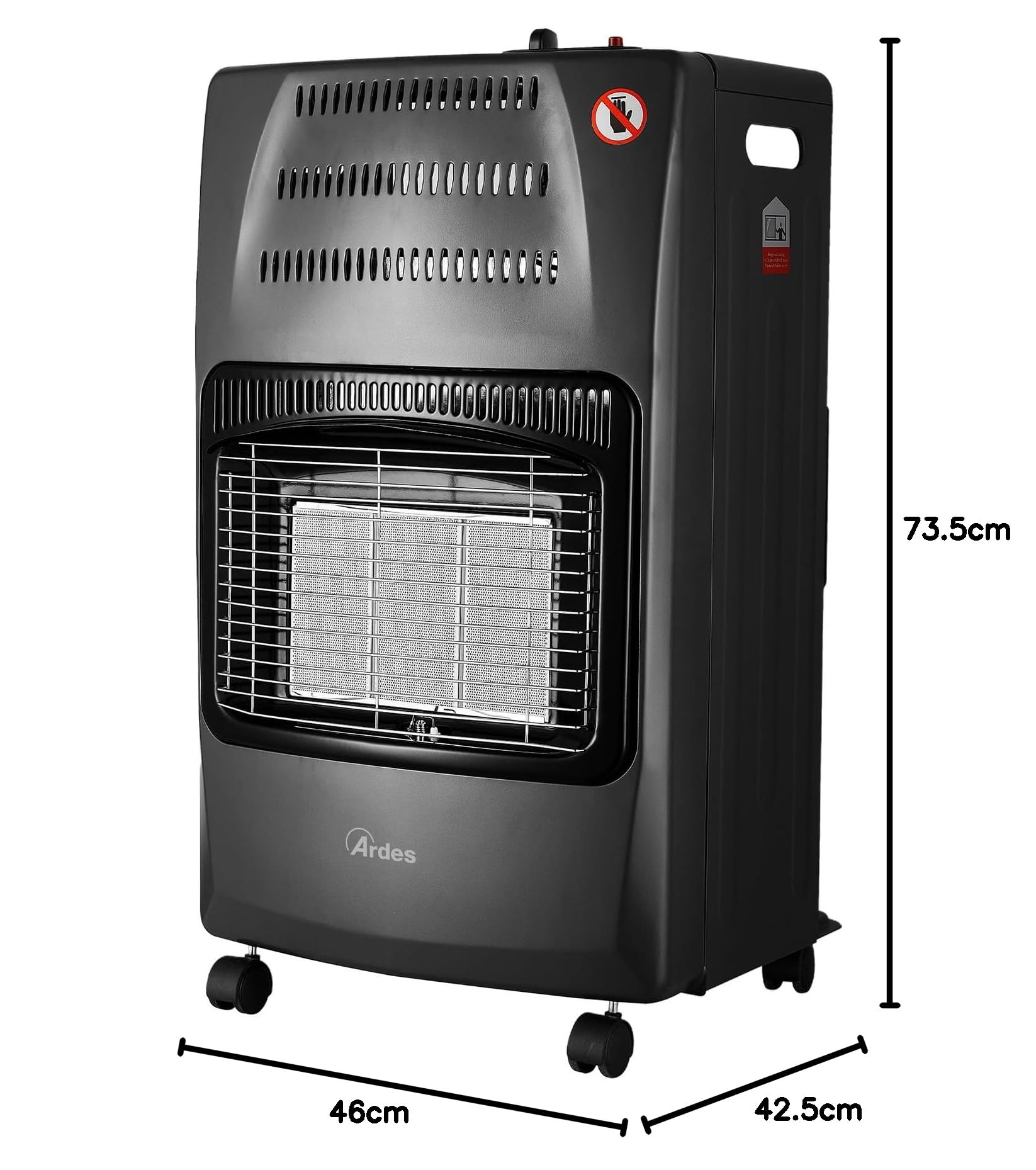 AR383F BOXER FLEX Estufa de infrarrojos preparada para GLP 3 potencias - Estufa de gas portátil y plegable con dispositivo de seguridad, control de llama y nivel de oxígeno + kit de montaje