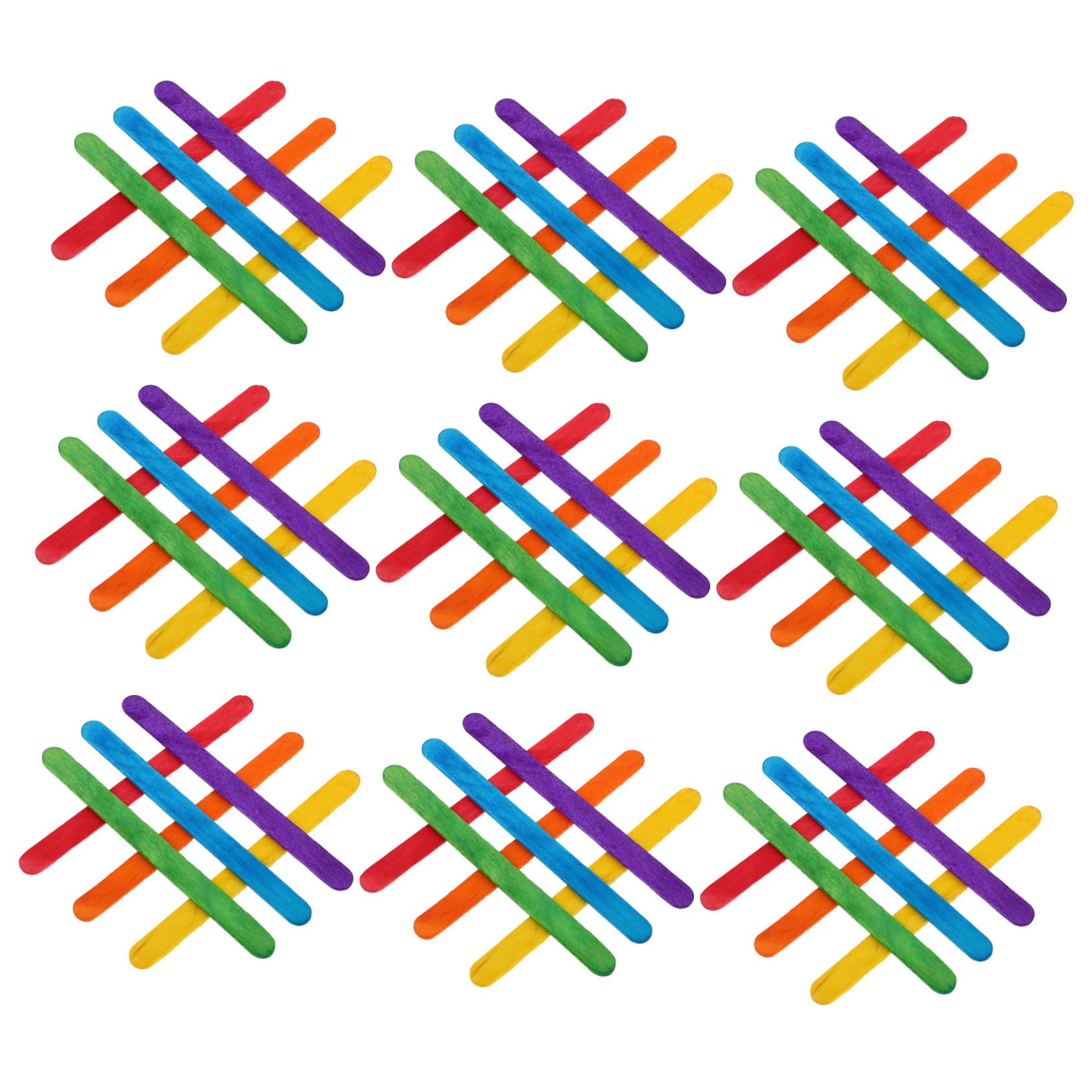 500 Palitos de Helado Reutilizables para Manualidades, Palitos de Madera para Niños, Herramientas para Arte y Repostería, Coloridos, 114x10x2mm