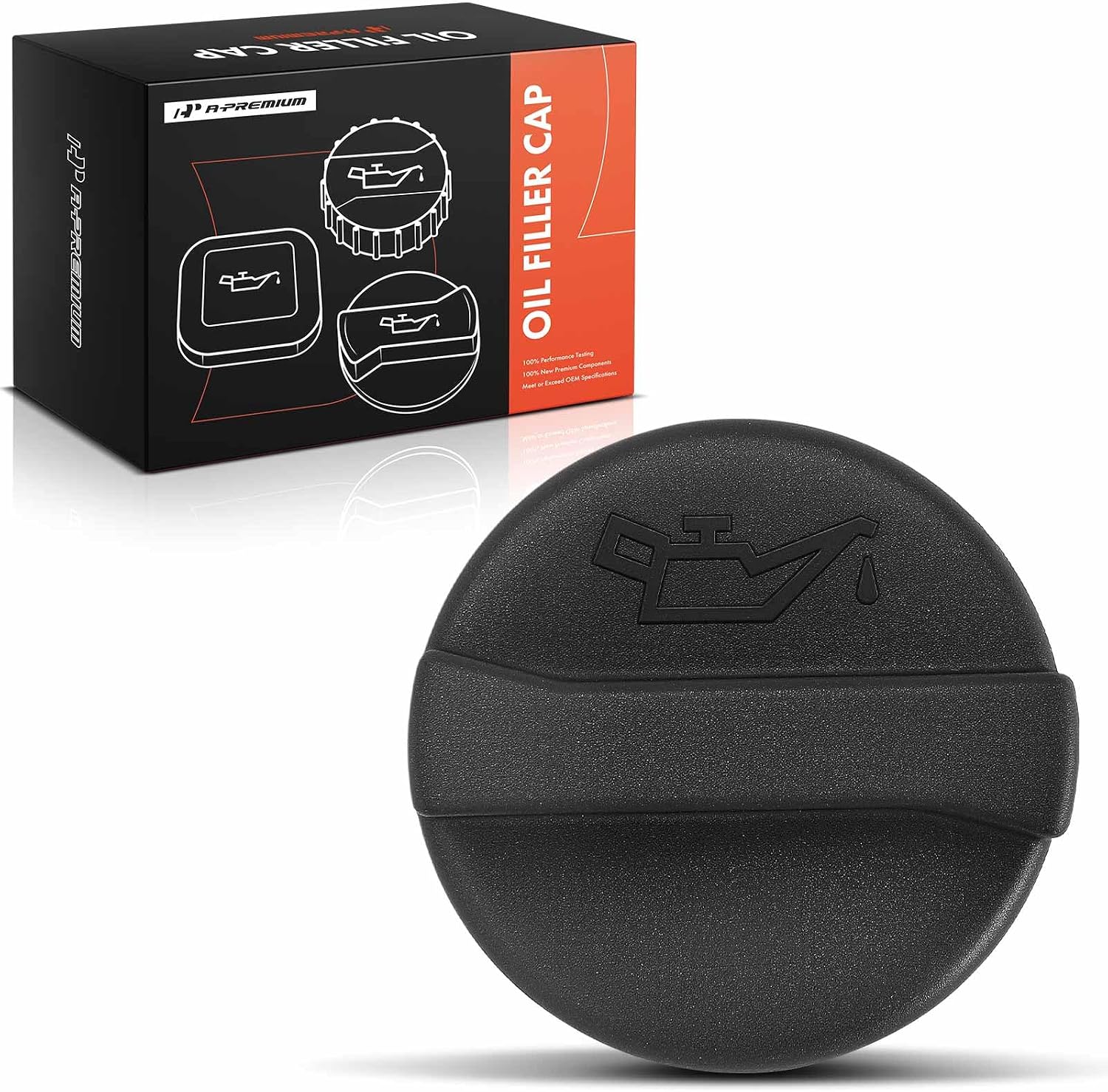 A-Premium Engine Oil Filler Cap Oil Cap Compatible with Ford Explorer, Escape, Fusion, Focus, Edge, Taurus, Transit-150 & Mazda CX-5, 3, 6, CX-9, 5 & Lincoln MKZ, MKC, MKT & Mercury Mariner, Milan