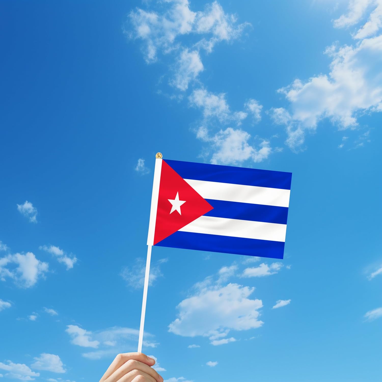 50 Pack Cuba Hand Held Mini Flags, Small Cuban Stick Flags with Pole, International Country Flags, Festival Events, Parades, Patriotic, Indoor and Outdoor, Party Decorations (Cuba) image 5