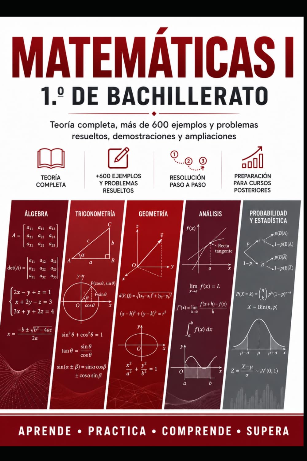 Matemáticas I. 1.º de Bachillerato: Teoría completa, más de 600 ejemplos y problemas resueltos, demostraciones, ampliaciones y preparación para cursos ... y Matemáticas para ESO y Bachillerato)