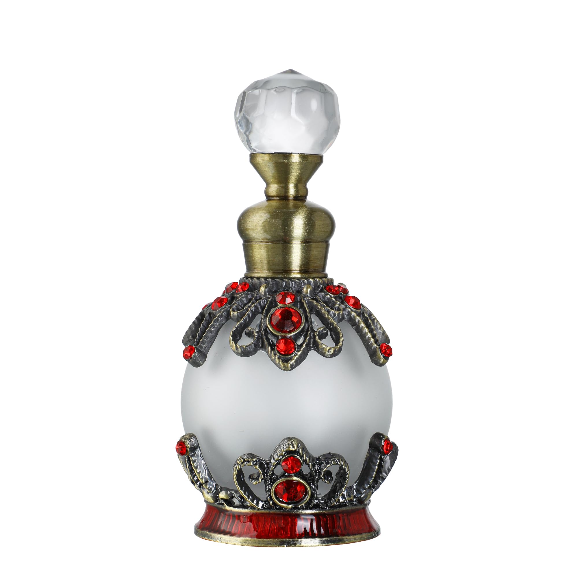 YU FENG 15ml Crystals Bejewelled Refillable Perfume Bottle Antique Fancy Round Fragrance Restoring Containers