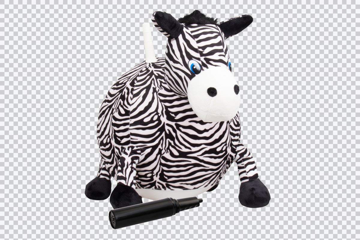 18-inch Plush Hopper Ball with Pump, Zebra