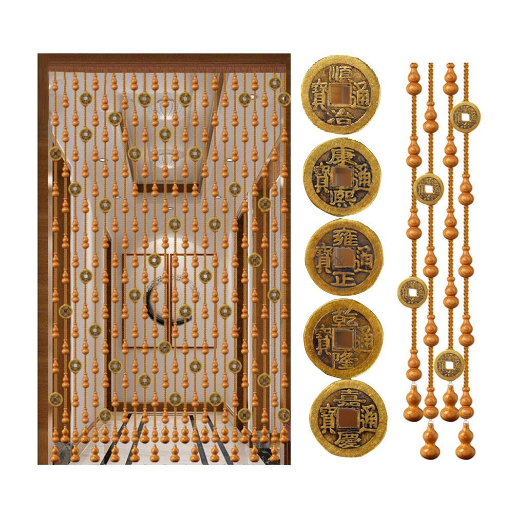 Rideaux à cordes de porte en bois pour diviseur de pièce et salon vintage