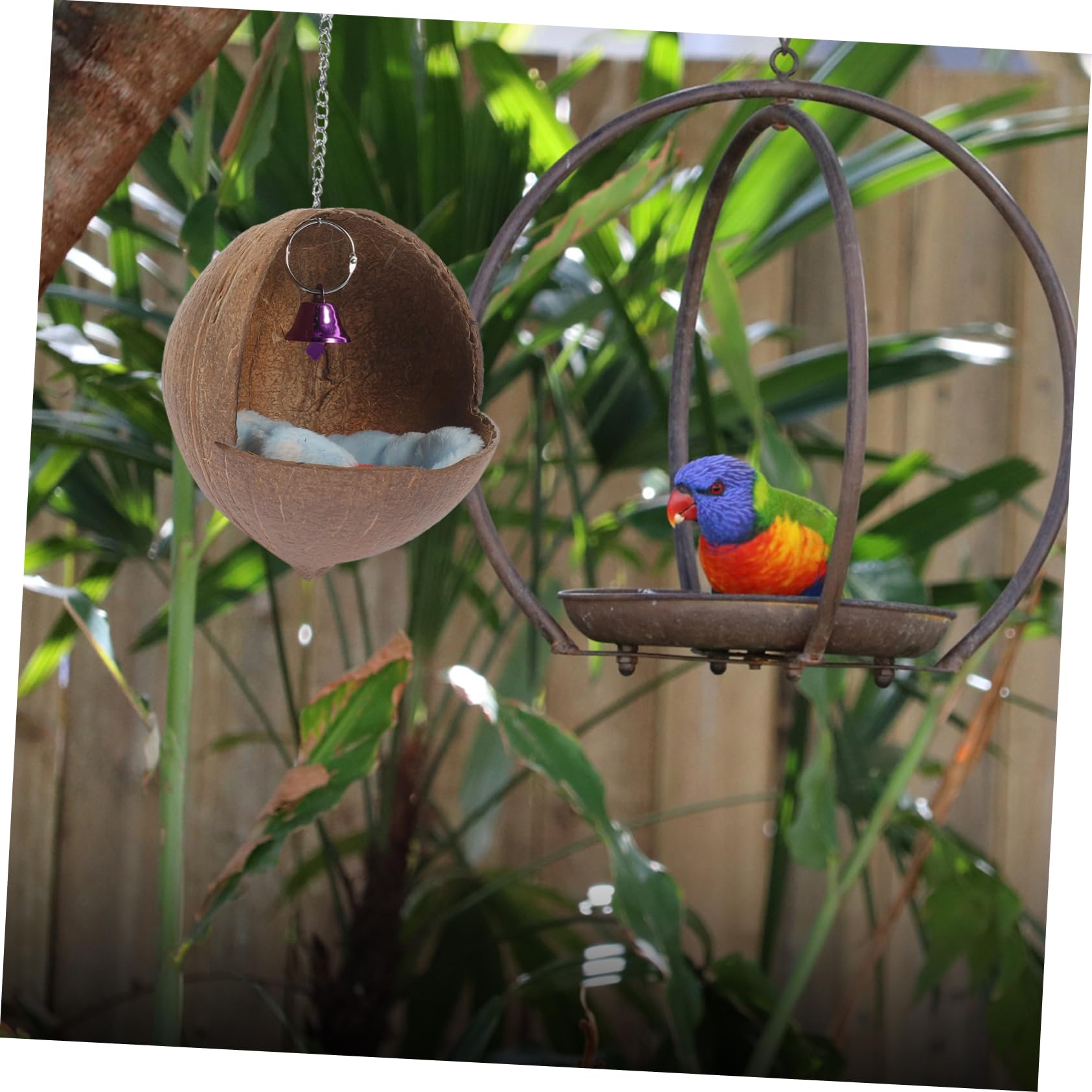 POPETPOP 3 Piezas de Nido de Pájaro de Cáscara de Cama para Loros Escondite para Periquitos Cama para Dormir con Campana