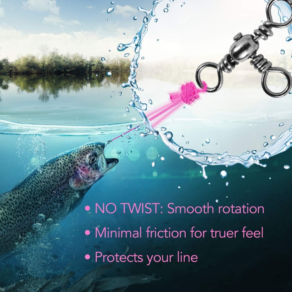 Riptail Three Way Cross-Line Barrel Swivels – T-Turn Crossline Fishing Connector