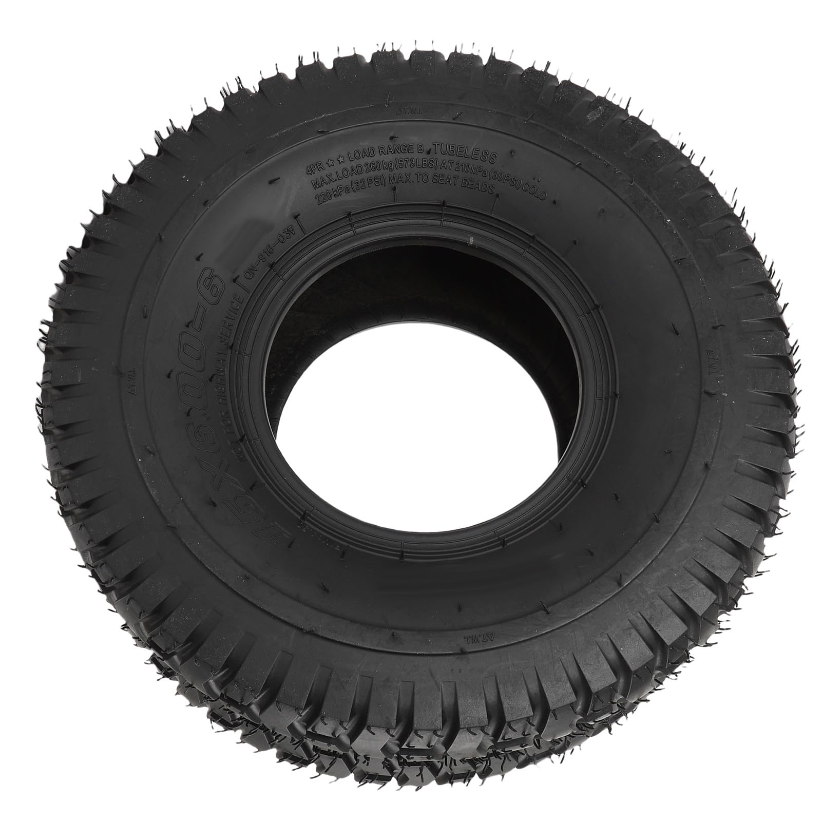 RiToEasysports Neumático de Vacío, Neumático de 15x6.00-6 sin Tubo sin Tubería para la Carretilla del Tractor del Patio del Carro Cortacésped, con Material de Goma, Textura sin Deslizamiento, Agarre