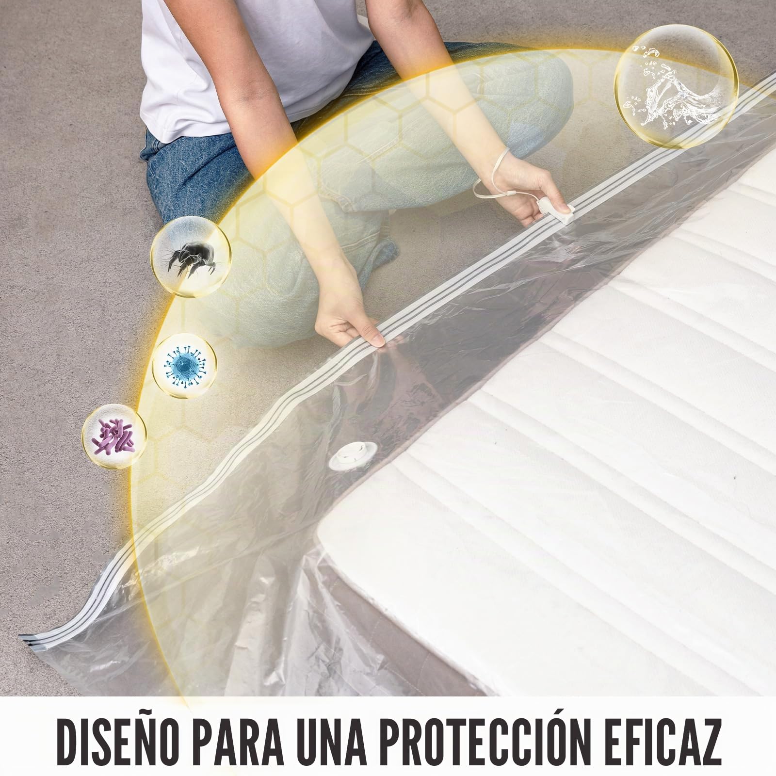 TAILI Bolsa de almacenamiento al vacío para colchón y edredón, Super King | Reutilizable, ahorra espacio, para mudanzas y almacenamiento, válida para colchón y edredón tamaño Super King