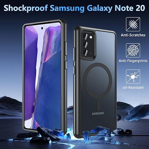 Miniatura 2 de OWKEY Funda para Samsung Galaxy Note 20, funda magnética para teléfono Galaxy Note 20 compatible con MagSafe antihuellas translúcida mate a prueba