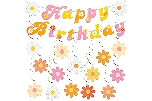Groovy Party Banners Boho Happy Birthday Party Decorations