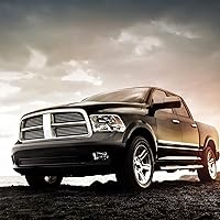 Vista 9 de Conjunto de faros delanteros para Dodge Ram 1500 2009-2018 Dodge Ram 2500/3500 2010-2018 carcasa cromada reflector ámbar doble estilo luz par