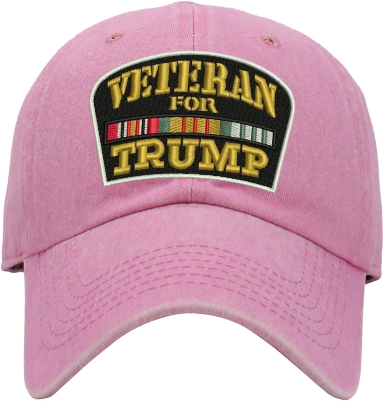 ALLNTRENDS Veteran for Trump Hat Pigment Washed Embroidered Cotton Baseball Cap