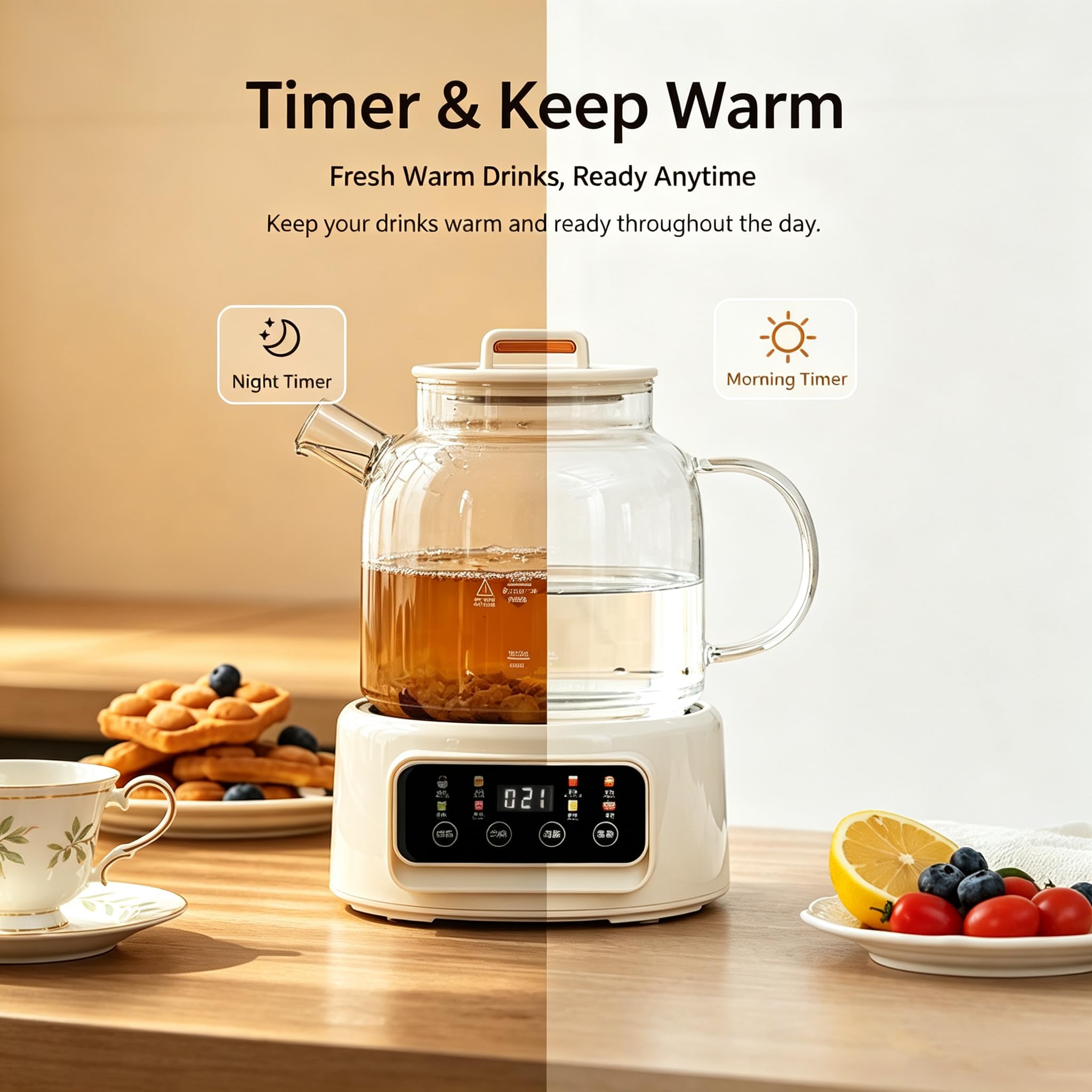 Hervidor Eléctrico 600w, Tetera De Vidrio Doméstica De 1,2 L Con Infusor