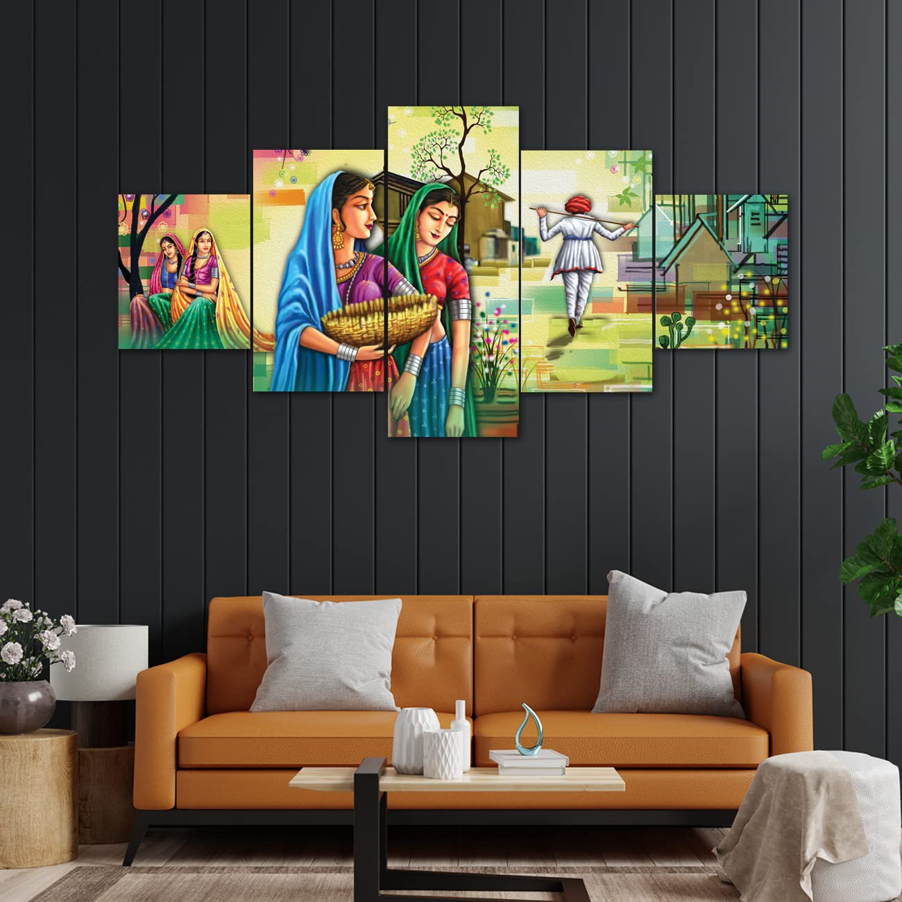 perpetual Paintings for Wall Decoration - Set Of 5, 3d Scenery and Rajsthani Wall Painting for Living Room Large Size with Frames for Wall Decor and Home Decoration, Hotel, Office (75 CM X 43 CM) TL2 (B0B33M11WG) Amazon Price History, Amazon Price Tracker
