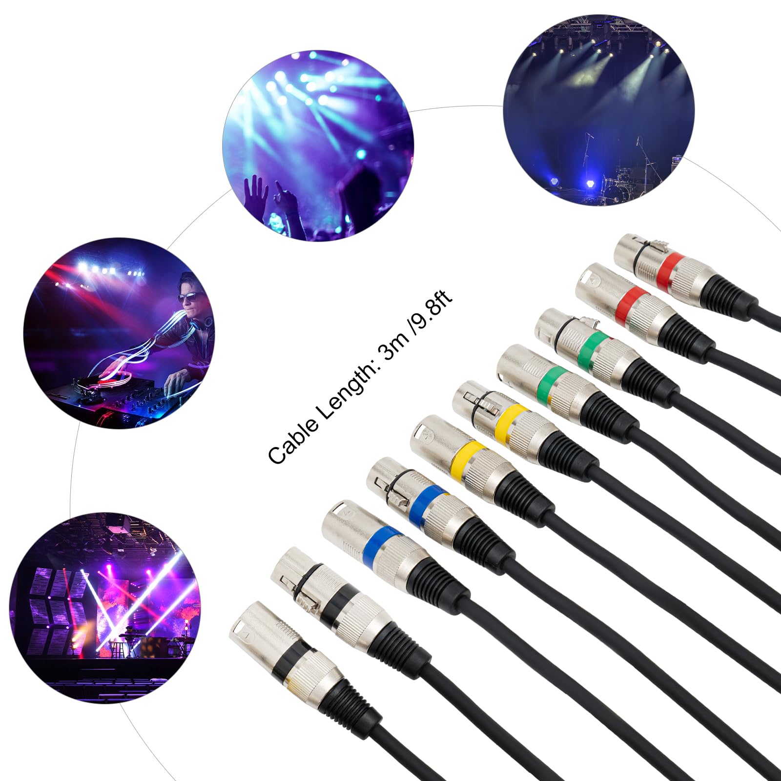 XLR kabel mikrofonowy, RVPE kabel mikrofonowy audio, 16 x 0,15 BS, do oświetlenia scenicznego, kabla komunikacyjnego DMX, zasilania fantomowego, urządzeń nagrywających (5, 3 m)