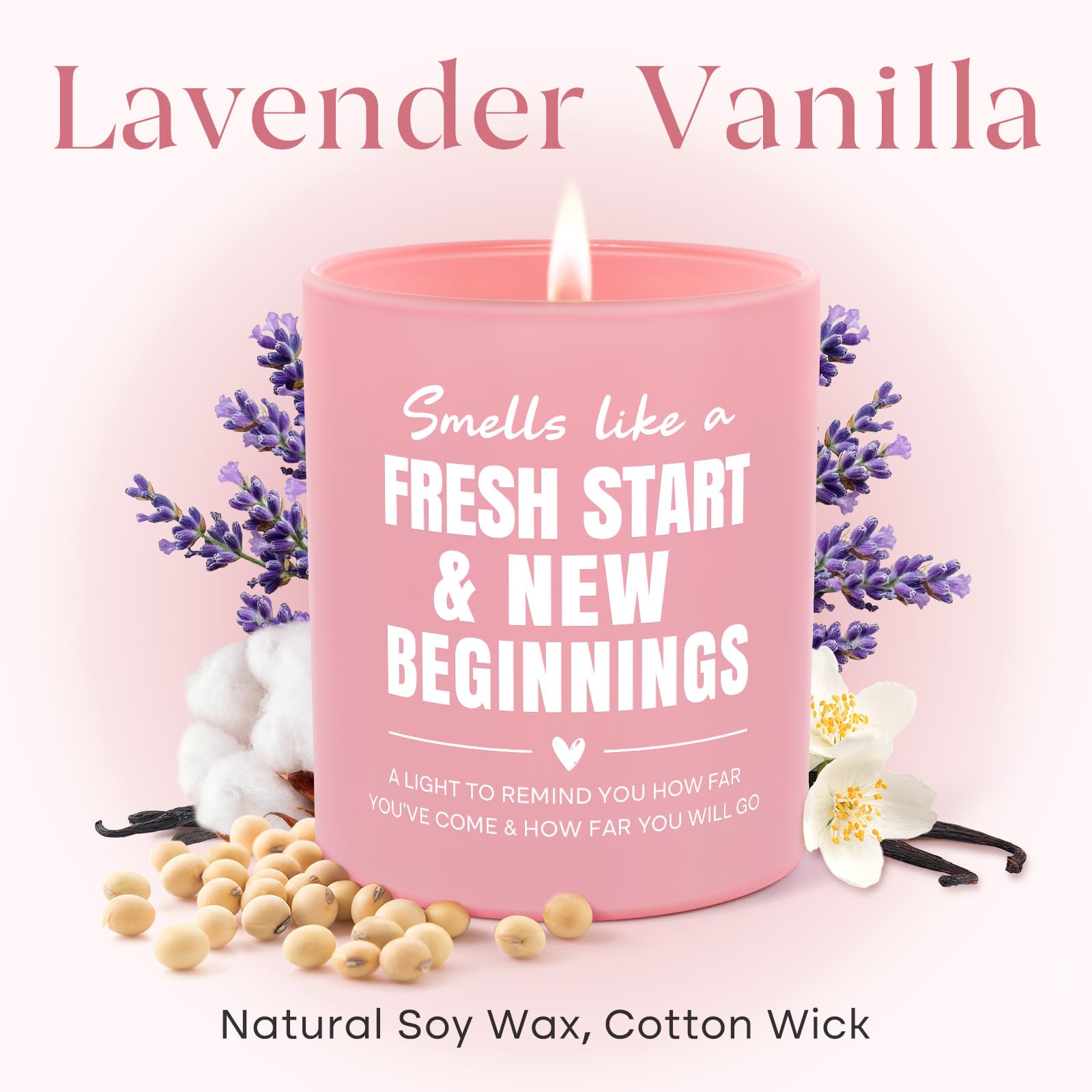 Afterprints New Beginnings Scented Candle 10oz, Divorce Breakup Gifts for Women, Inspirational, Encouragement & Cheer Up Gifts for Friends, Coworkers, Graduation, Promotion, Housewarming