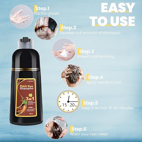 Miniatura 3 de BOJICA MEIDU Champú de color marrón para cabello gris, champú de tinte para el cabello para mujeres, champú de color instantáneo para teñir el