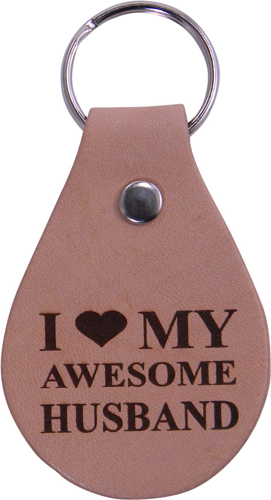 I Love My Awesome Husband Leather Key Chain - Great Gift for Father's Day, Valentines Day, Anniversary, Birthday, or Christmas Gift for Husband, Dad, Grandpa