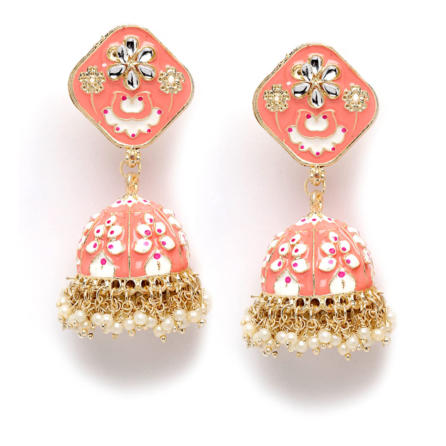 Shining Diva Fashion Latest Stylish Traditional Jhumka/Jhumki Earrings for Women and Girls (14324er)(Pink) (B0BTHT5PLN) Amazon Price History, Amazon Price Tracker