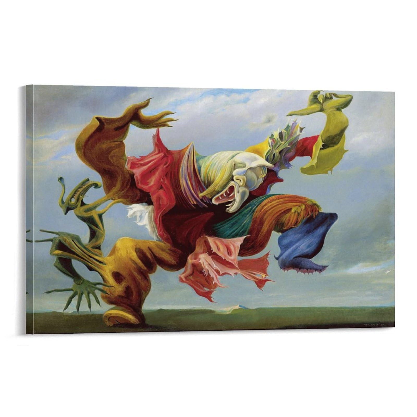 GAJUYL Famous Painting Poster Max Ernst The Fireside Angel, Canvas Print Art Poster, Home Decoration Painting; Frame; 20x30inch(50x75cm)