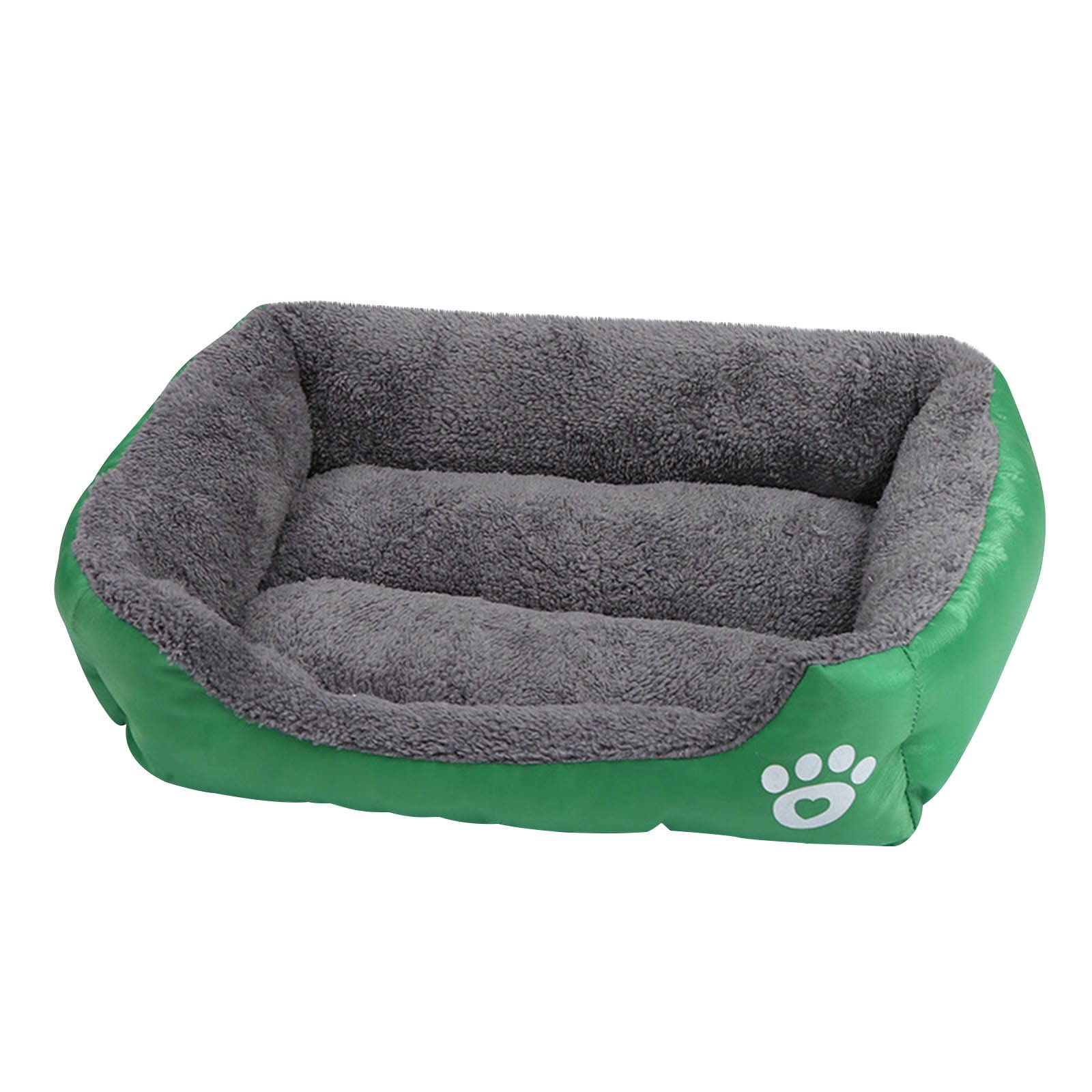 wuitopue Cat Dog Pet Warm Bed Winter Indoor Soft Plush Pet Sofa Bed Square Fluffy Pet Calming Bed for Cat Dog Puppy Pet Sleeping Self Warming Snooze Sleeping Cozy Kitty Teddy Kennel (L, Mint Green)