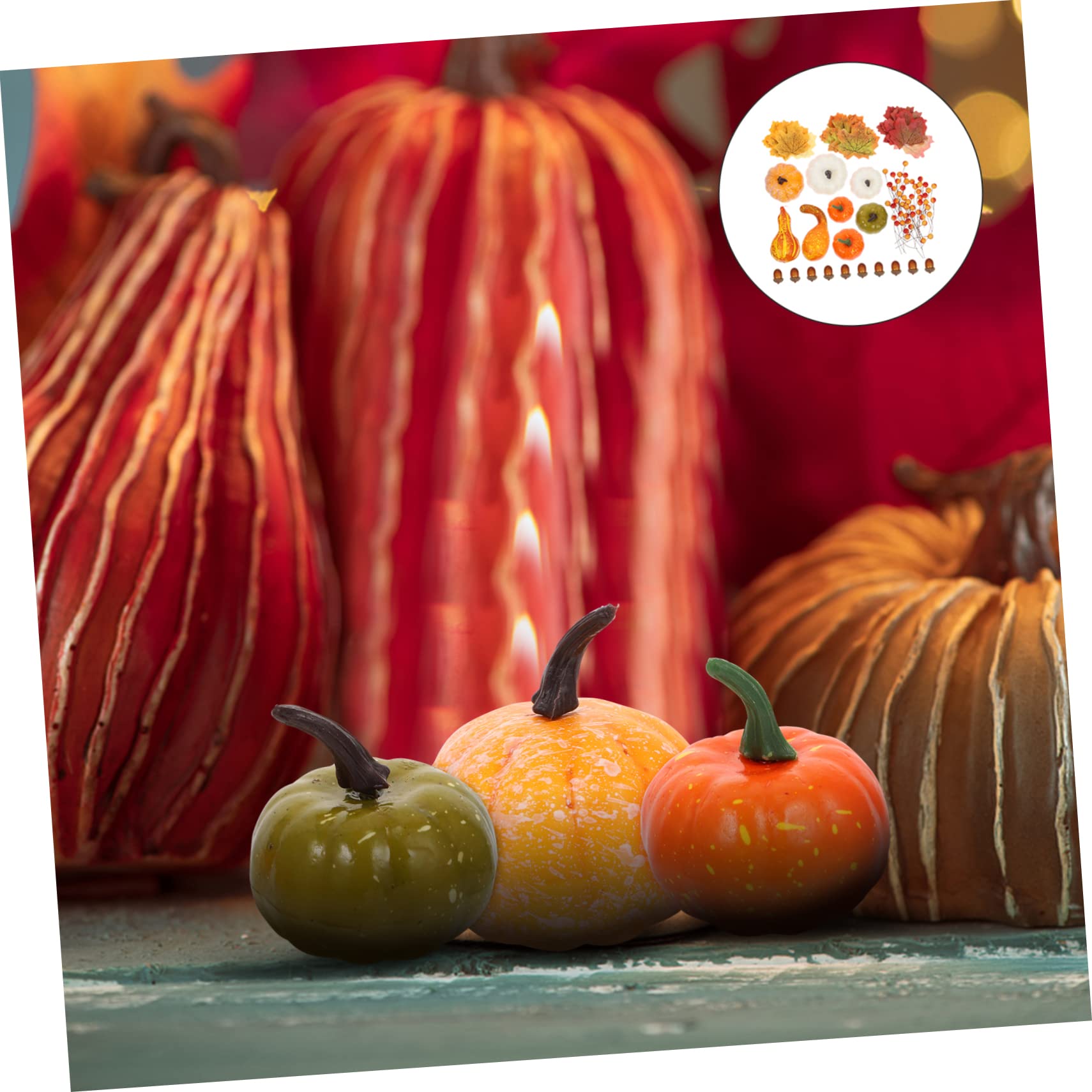 Didiseaon 240 Pz Kit in Schiuma Raccogliere La Ghirlanda Di Mensola Kit Di Decorazioni Autunnali Mini Zucche Artificiali Mini Zucche Finte Autunno Oggetti Di Scena Del Modello