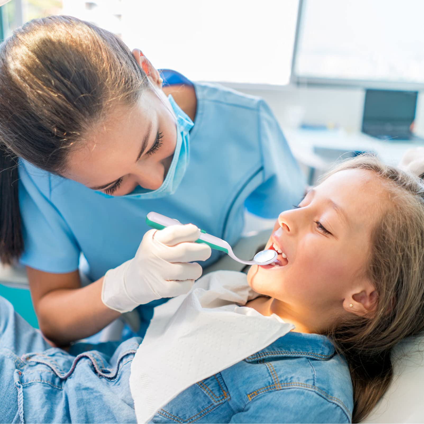 EXCEART Lustro dentystyczne ze światłem Przeciwmgielne Usta Lustro Kontroli Zęby LED Lustro Przeciwmgielne Zakrzywione Kąt Dentysta Oral Care Tool dla Domu Opieki Stomatologicznej