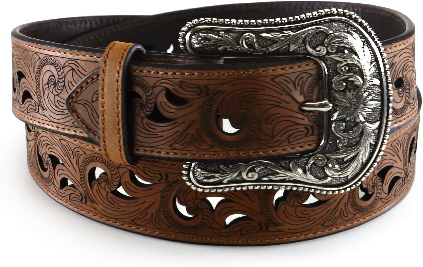 ARIAT Women's Scroll Cutout Basic Brown Belt