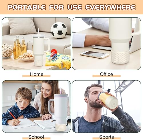 Miniatura 6 de WUQID Bota de silicona con textura en forma de corazón compatible con Stanle Quencher H2.0 e IceFlow Flip de 20 onzas, 30 onzas, 40 onzas y Hydro