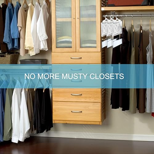 Miniatura 6 de ZSZMFH Paquete de 6 bolsas colgantes con absorción de humedad y eliminador de olores máximo, olor a carbón que elimina el olor húmedo a humedad,