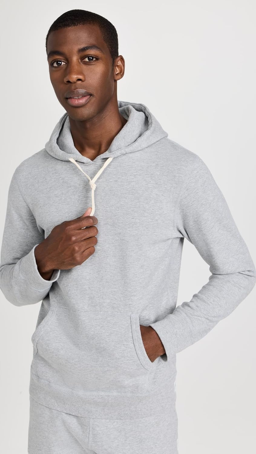 REIGNING CHAMP Men's Midweight Terry Slim Hoodie, Heather Grey, S - Image 2